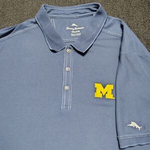 Tommy Bahama University of Michigan Wolverines Blue Polo Shirt Mens Size 2XL